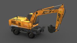 Excavator truck bulldozer, truck, vehicles, dump, trucks, machinery, mining, pack, mixer, large, truck-heavy-vehicle, truck-low-poly, low-poly, mobile, car, construction