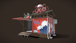 Izakaia Container red, restaurant, poulpe, sushi, japon, derelict, ryokan, izakaya, japanese-style, asian-architecture, substancepainter, substance, container, asian-elements
