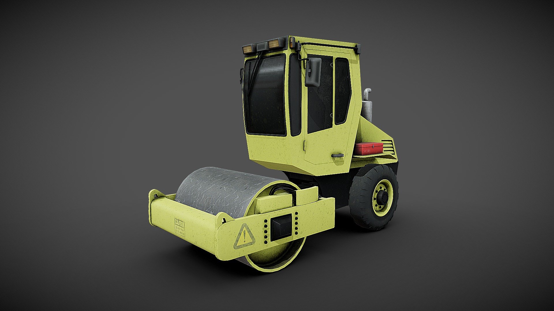 Game ready, lowpoly road roller. Model to fill your game scene. Best as a static model 3d model