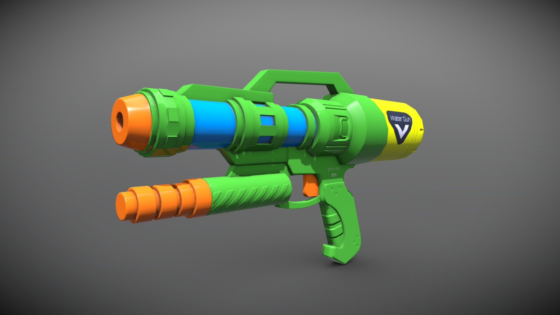 Low Poly water gun, made with 3D max and textured with Substance Painter 3d model