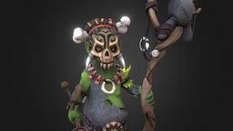 Voodoo-Shaman tribal, ogre, voodoo, 3d, characterdesign, animated, fantasy