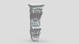 Scroll Corbel 20 stl, room, printing, set, element, luxury, console, architectural, detail, column, module, pack, ornament, molding, cornice, carving, classic, decorative, bracket, capital, decor, print, printable, baroque, classical, kitbash, carvings, pearlworks, architecture, 3d, house, decoration, interior, wall, pearlwork
