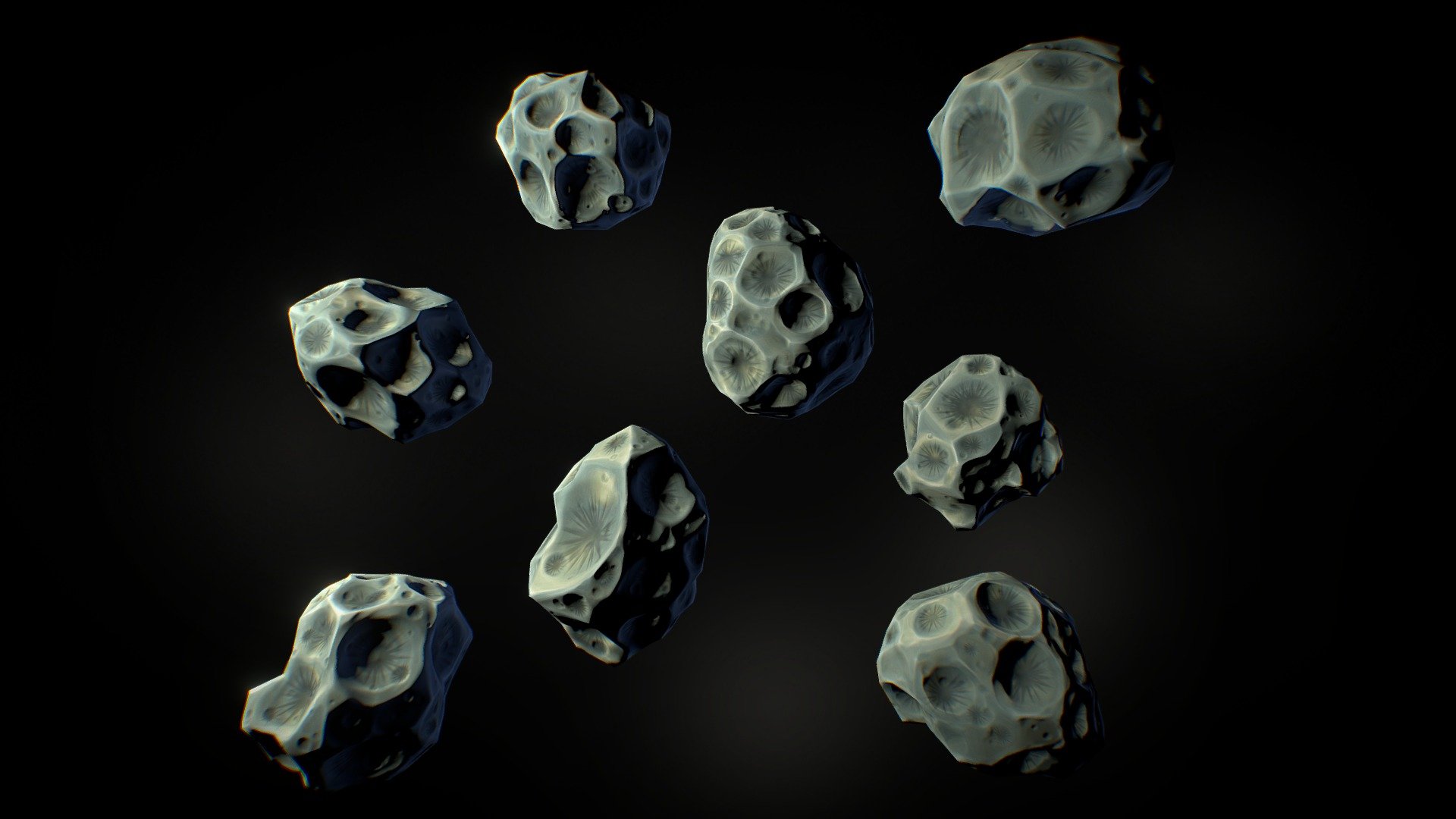 Toon Asteroids - Buy Royalty Free 3D model by Gargore 3d model