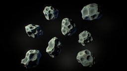 Toon Asteroids blend, toon, 3dcoat, obj, fbx, asteroids, 3d-coat, blender