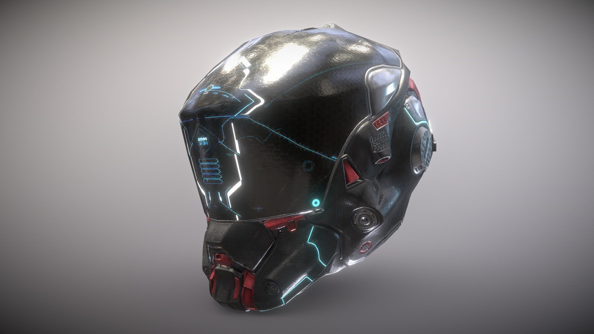 Cyberpunk Helmet - scifi helmet - Download Free 3D model by 打螺丝 (@youoyouyou) 3d model