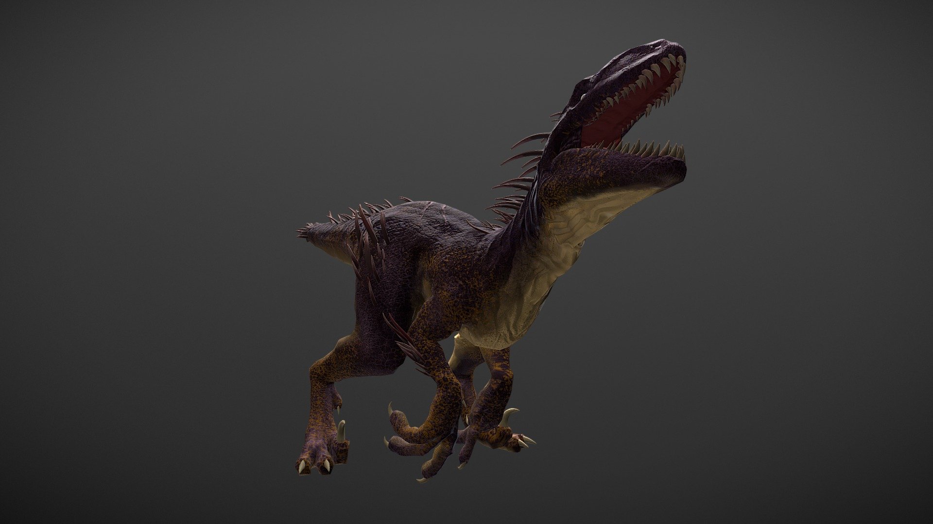 I wanted to create a raptor that would belong in a horror game. I'm going to go back and refine a some of it when I get the time! - Quill Raptor - 3D model by Duncan Reed (@duncanreedart) 3d model