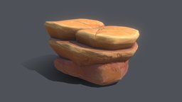 Sand Stone red, toon, time, terrain, canyon, desert, painted, t, mountain, cliff, sand, stylised, decor, real, schist, low-poly, cartoon, asset, game, stone, rock, hand, environment, scdesert