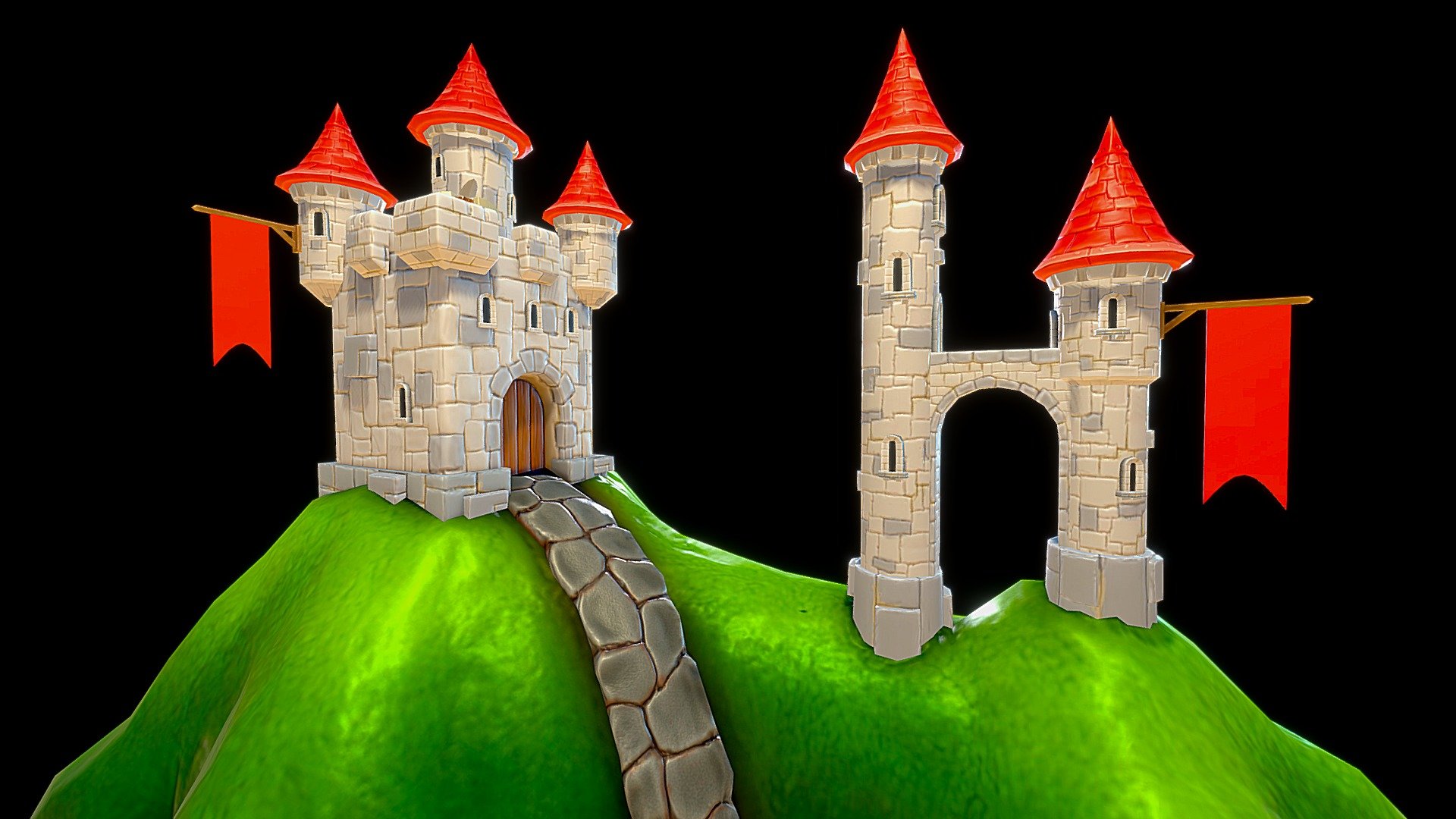Cartoon Castle - 3D model by V (@pavel) 3d model