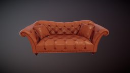 Sofa Ellen sofa, leather, couch, indoor, blender3d