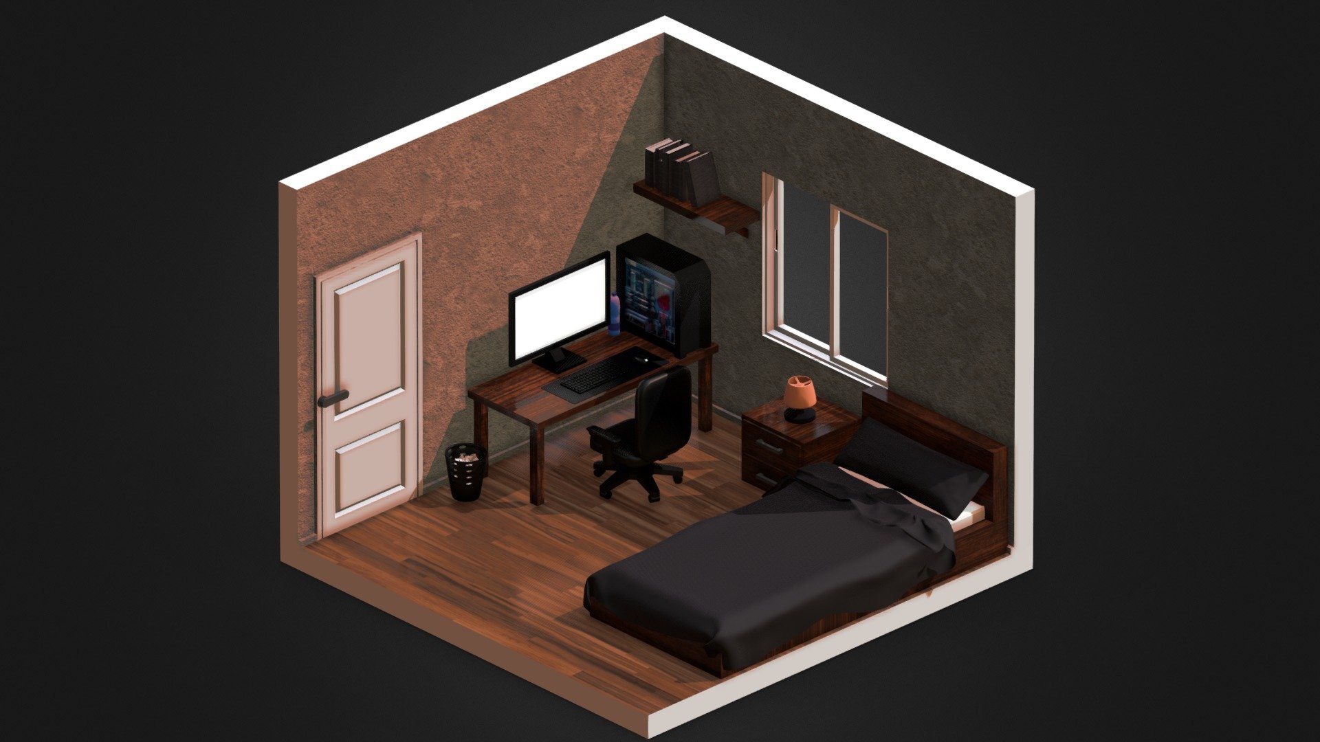 Isometric Room made in Blender 2.90, I hope you like it :D - Low Poly Isometric Room - Download Free 3D model by amurin 3d model