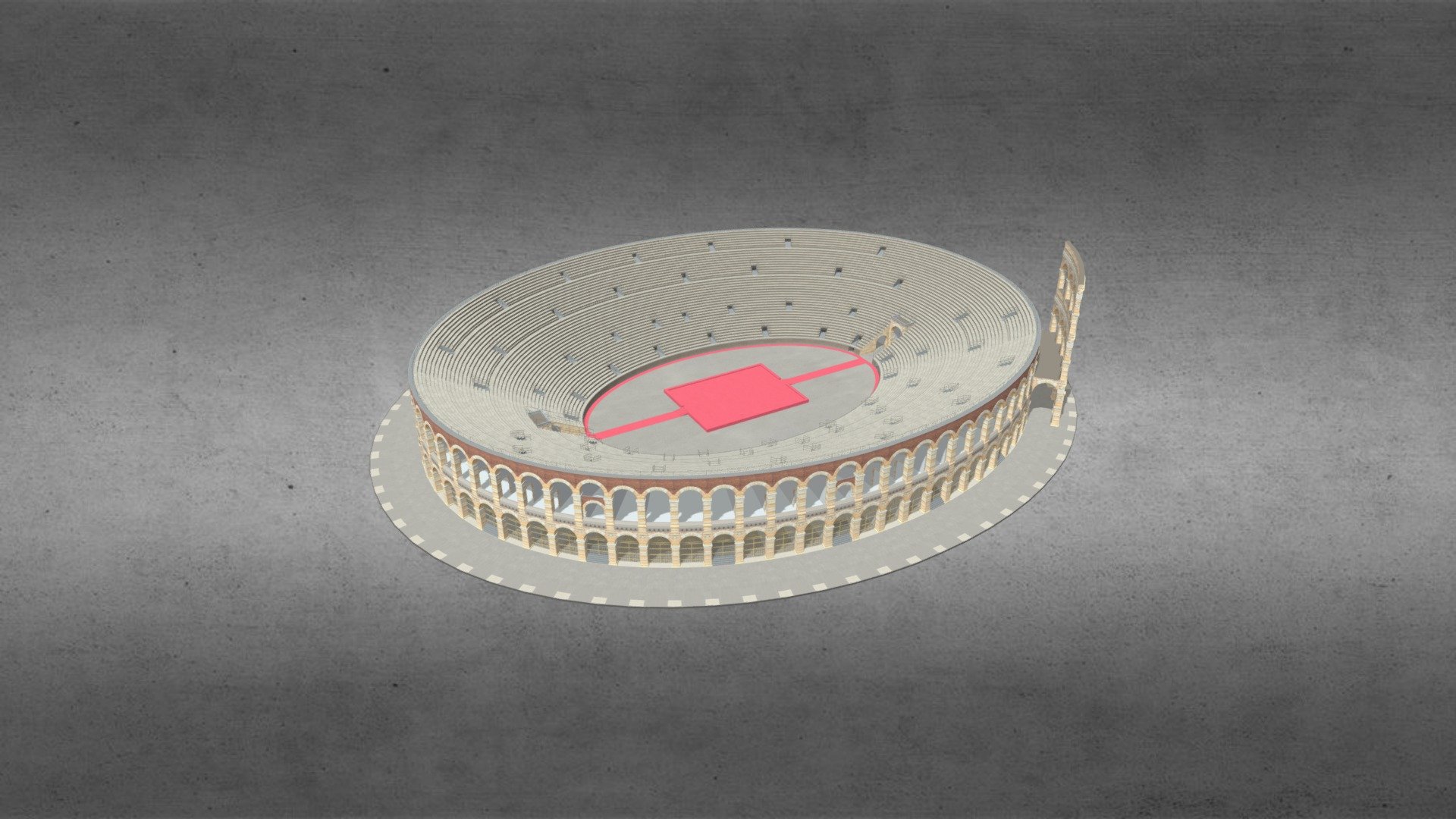 Verona Arena Roman Amphitheatre Italy
Originally created with 3ds Max 2015 and rendered in V-Ray 3.0

Total Poly Counts:
Poly Count = 132951
Vertex Count = 162307
Textures Formats:
- 03.jpg texture (2048px x 2048px) - Verona Arena Roman Amphitheatre Italy - 3D model by nuralam018 3d model