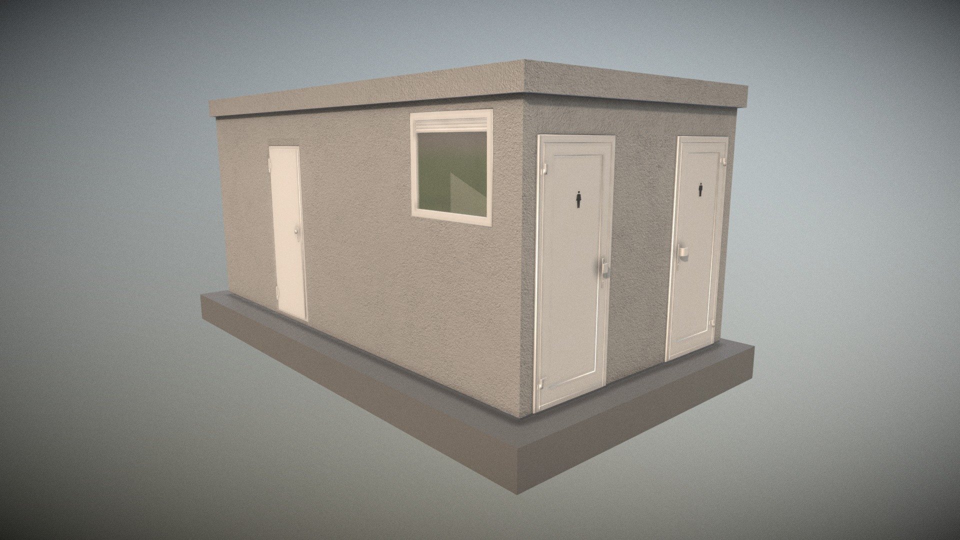 A new version of the low-poly break room with toilets, interior and some animations for the doors and the lockers. 



I created a concrete texture for the outside and some normal-maps for the whole building. 







Made for a visualization project but it could also used for games.



Version 1









Modeled, animated and textured with Blender-3d 3d model