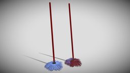 Pair of mops bloody, dust, clean, cleaning, mop, mops, housework, cleaning-supplies, industrial, cleaning-equipment, wiping