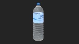 Water Bottle 16OZ Low Poly PBR Realistic