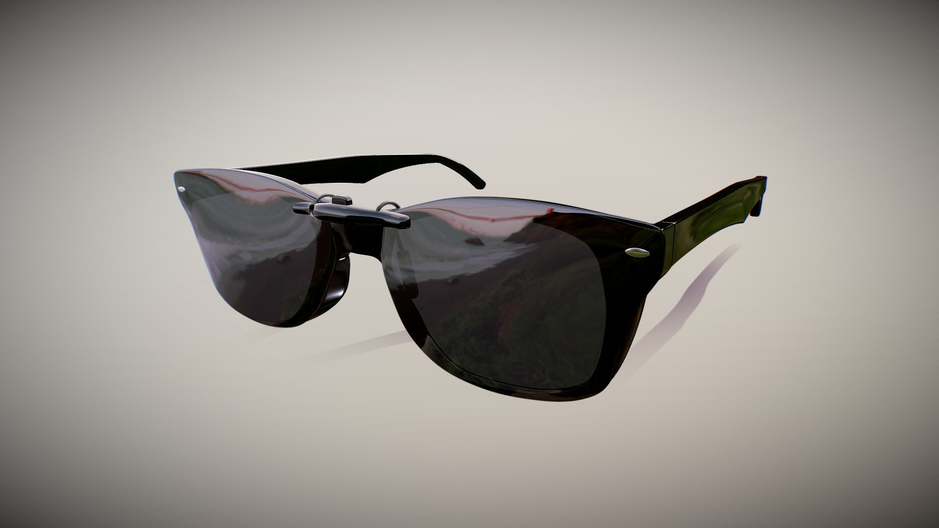 in the summer when the bright sun, these points help to keep sight - Polarized Sunglasses RAY BAN - Buy Royalty Free 3D model by omg3d 3d model
