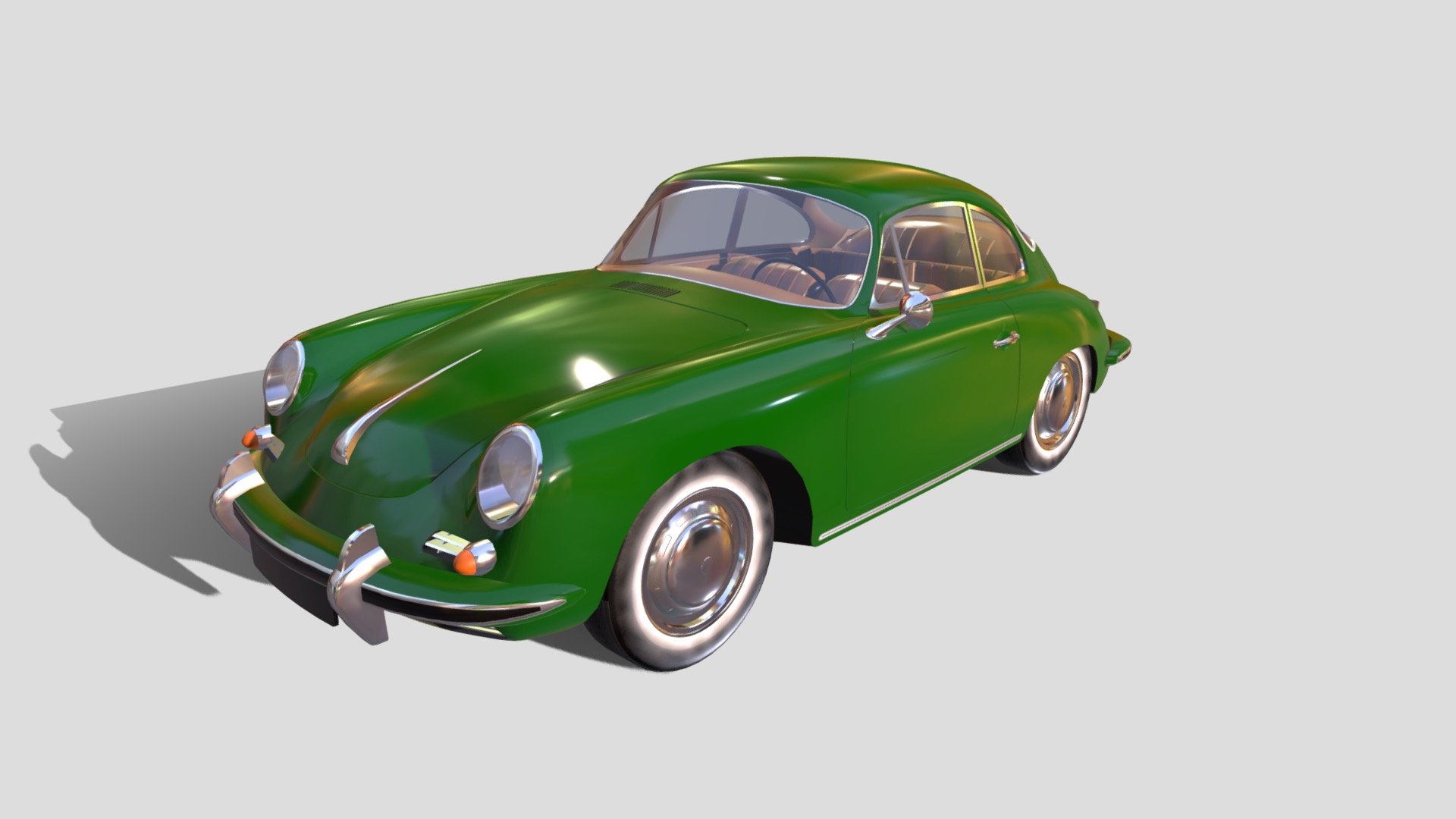 LowPoly model of classic Porsche - 356C for model game - Porsche - 356C (1964) - 3D model by mrDiG 3d model