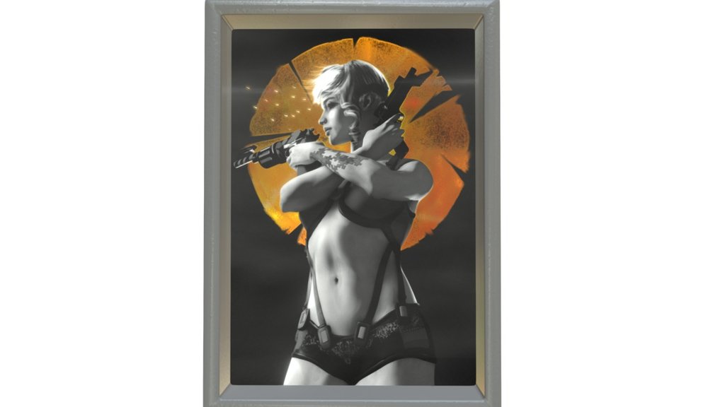 Golden Gun Girl - 3D model by whiteroom 3d model