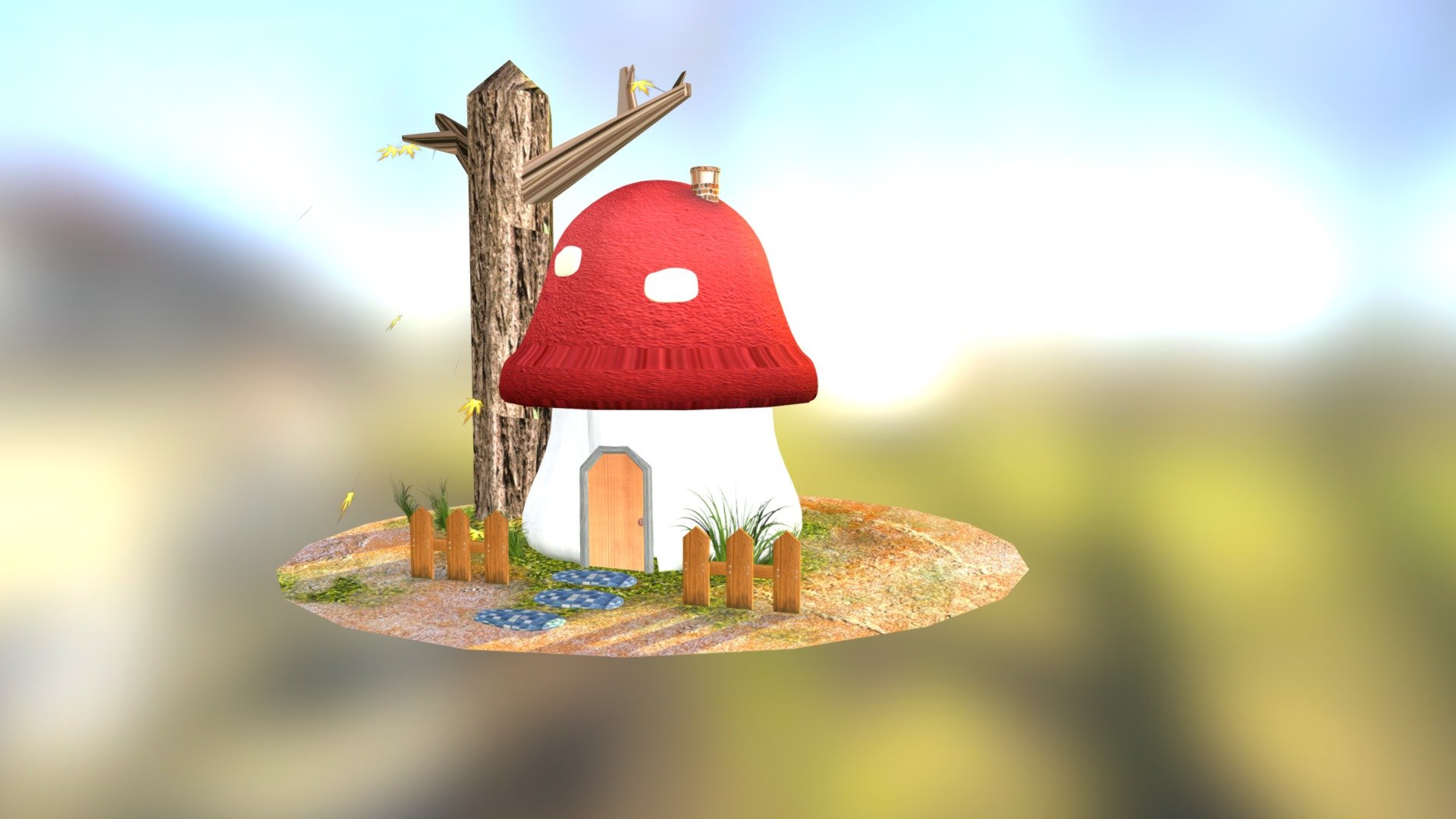 mushroom house - Download Free 3D model by lillian19940716 3d model