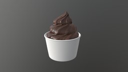 Ice cream in white paper cup for mockup