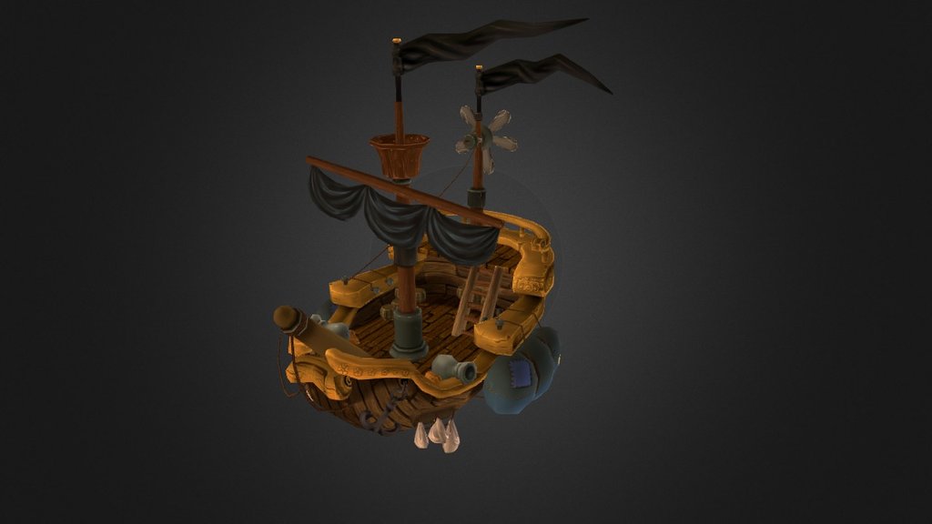 Flying Pirateship - Stage 3!
(If anyone knows the concept artist, please let me know) - Pirateship Stage3 - 3D model by AllyAlbon 3d model