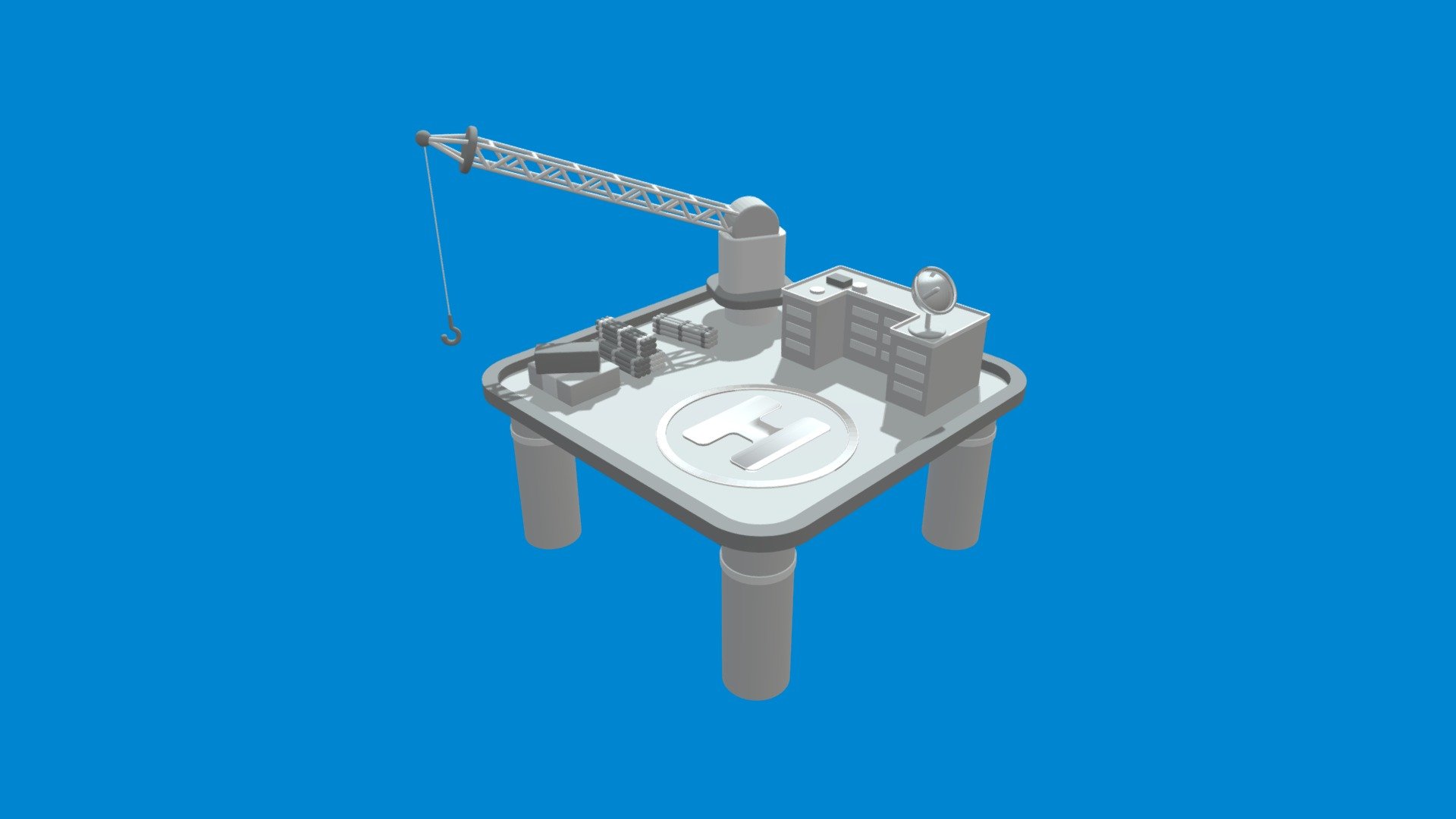 Offshore construction platform - Offshore Platform - Download Free 3D model by hanchuzhi 3d model