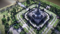 Bajra Sandhi Monument drone, monument, aerial, island, bali, balinese, photogrammetry, bajra, sandhi