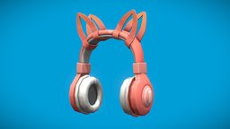 Cat Headphone music, hat, headset, cat, cute, gaming, prop, headphones, headphone, vr, gamer, head, promo, catears, pastel, vrchat, acessories, vroid, substancepainter, substance, cartoon, asset, game, blender, mobile, stylized, gameready, vrchat-ready