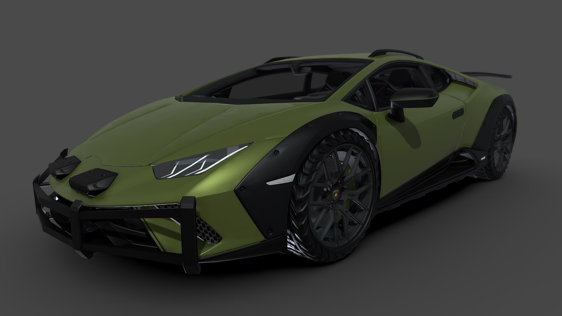 The 3D model captures the Lamborghini Huracán Sterrato in exquisite detail, embodying the vehicle's unique blend of supercar DNA and off-road prowess. With its aggressive stance, widened fenders, and robust tires, the Sterrato is a rugged iteration of the iconic Huracán. This high-resolution model showcases all the distinctive features, from its sharp angular lines to its advanced aerodynamic design. Perfect for rendering scenes, animations, or virtual reality simulations - Lamborghini Huracán - Sterrato Offroad Model - 3D model by Navarion 3d model