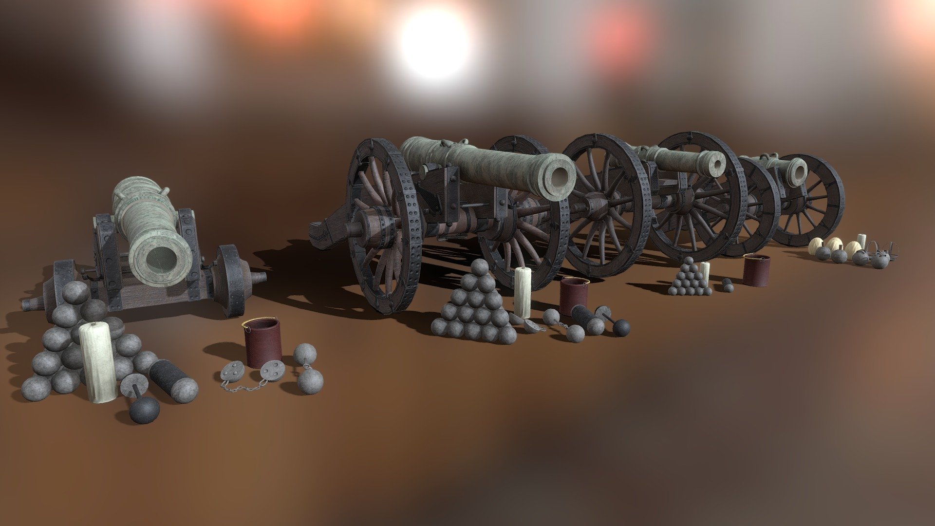Overview of 17th century cannons with their respective projectiles and charges. Reconstructions are based upon the the 3 volumes of Mémoires d'artillerie by Surirey de Saint Remy, the French &ldquo;lieutenant du Grand-Maître d’artillerie de France
