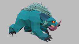 Bear Monster (Walk) insect, elephant, bear, beast, forest, tiger, monsters, animals, panda, wild, mammal, lion, reptile, wildlife, character, cartoon, game, lowpoly, creature, animal, monster, halloween, zombie