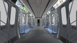 Subway Car Interior 8K and 4K Textures scene, train, metro, railway, subway, vehicle, interior, subway-station, metro-train