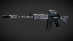 M4A4-Bandage m4a1, games, fps, hard-surface, millitary, weaponart, m4a1-s, digital3d, firstperson, weapon, lowpoly, gameart, gun, war, m4a1-bandage