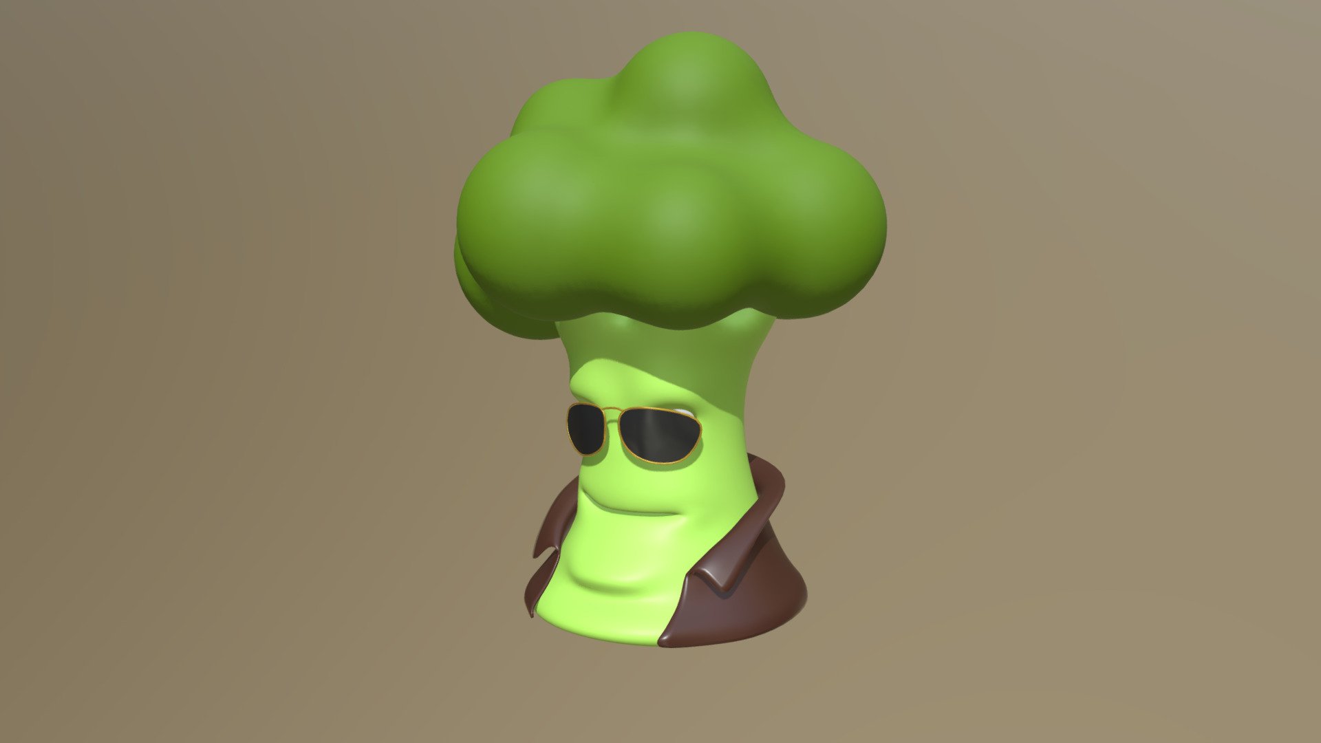 &hellip;more like broCOOLi, amrite?
Play the animation for ultimate swag. 

A simple cartoon broccoli character made for #DiscordFoodCharacter challenge. Features a looped bobing and wiggling animation. 
I considered trying the wiggle bones addon, but decided against it because I didn't know if they would bake/upload. So, I did everything by hand with weights and transforms and the result looks pretty&hellip; interesting. A bit overcooked probably.

Made with Blender 2.92. Eye texture based on several Pexels photos 3d model