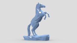 Low Poly Horse stl, base, modern, land, printing, cnc, origami, geometric, architectural, mammal, vr, ar, decor, print, statue, nature, printable, faceted, canine, mammals, asset, game, 3d, art, model, animal, wolf, sculpture