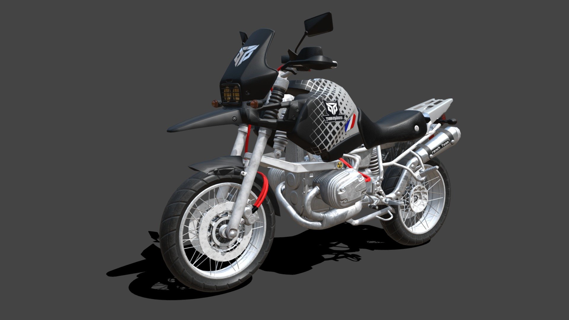 Motorcycle PUBG  TrainHard concept Skin - 3D model by jaune_padawan 3d model