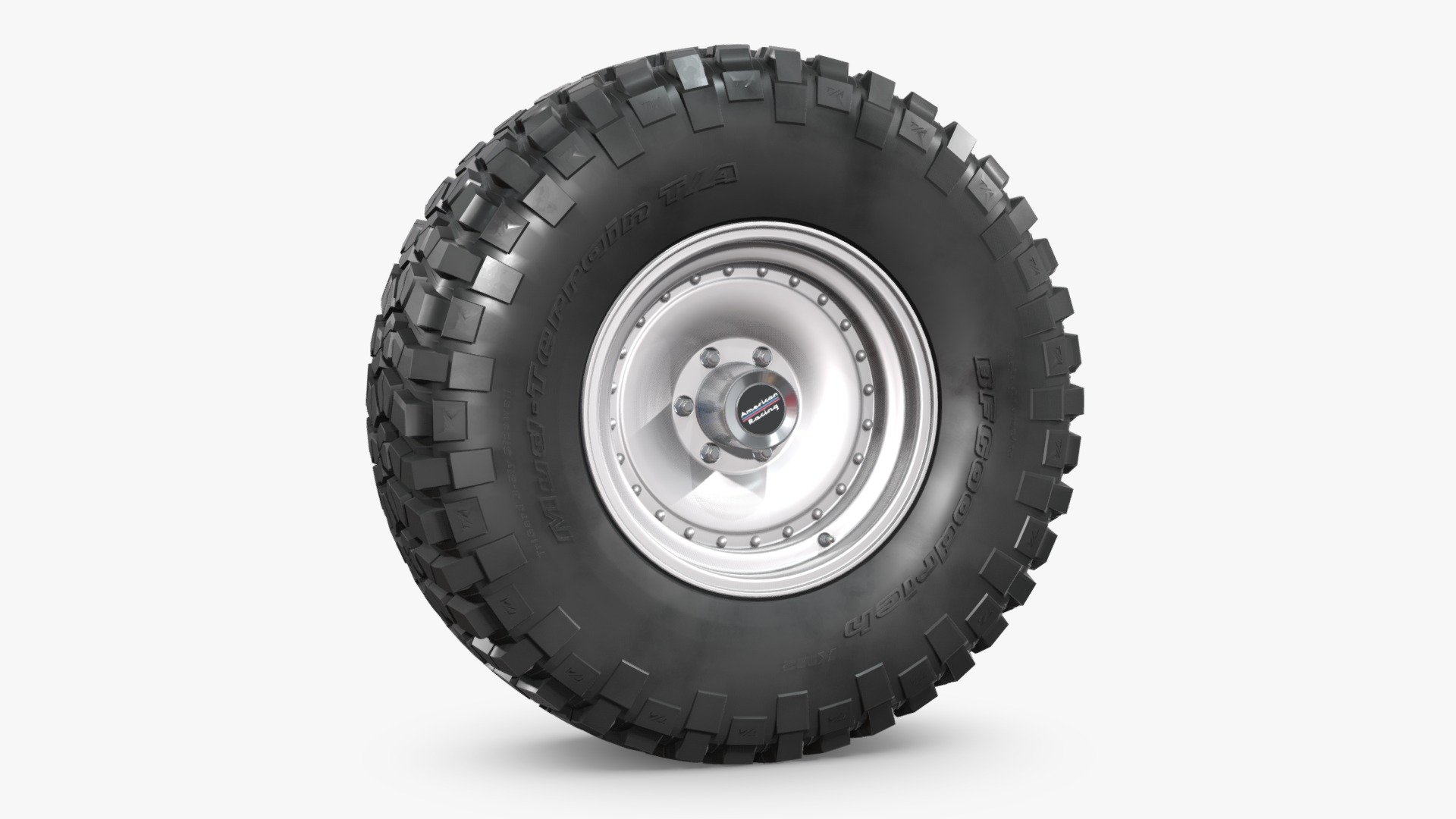 NN 3D store.

3D model of an off road wheel and tire combo.

The model is fully textured and was created with 3DS Max 2016 using the open subdivision modifier which has been left in the stack to adjust the level of detail.

There are also included a Blender format with textures.

Exchange files included: 3DS, FBX and OBJ.

SPECIFICATIONS:

The model has 70.000 polygons.

Scale/transform is set to 100%, units are set to centimeters, texture paths are stripped and and it is made to real world scale.

PRESENTATION:

Product is ready to render out of the box only in 3DSMax.

Lights and cameras are not included.

MATERIALS AND TEXTURES:

All textures are included and mapped in all files but they will render like the preview images only in 3DSMax with V-Ray, the rest of the files might have to be adjusted depending on the software you are using.

JPG textures have 2048 x 2048 resolution 3d model