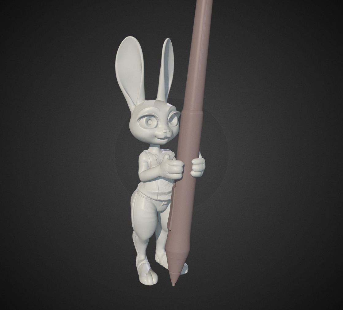 little weekend project of a 3d printed penholder, inspired by zootopia - bunholder - 3D model by xSculpts 3d model