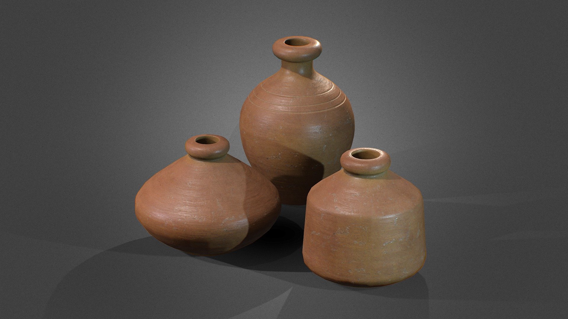 This is a 3d model of clay Pots for using as water container. It is can be used as assets for games and other store markets renders.

This model is created in 3ds Max and textured in Substance Painter.

This model is made in real proportions.

High quality of textures are available to download.

Maps include - Base Color, Normal, AO and Roughness Textures 3d model
