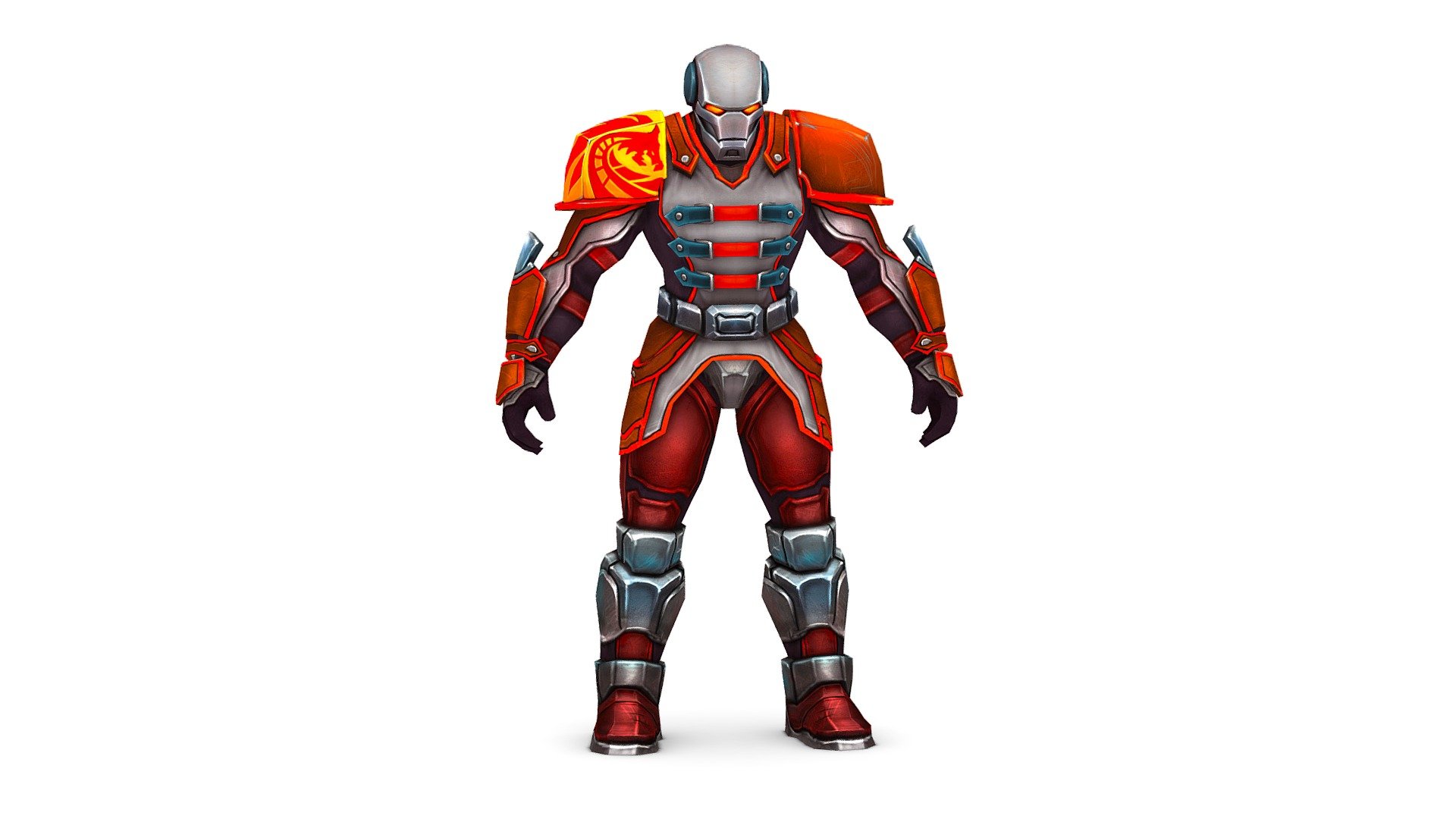 Low Poly Man Cyborg  Trooper Soldier  - 1024x1024 color texture only, no lights 3dsMax file included - Low Poly Man Cyborg  Trooper Soldier - Buy Royalty Free 3D model by Oleg Shuldiakov (@olegshuldiakov) 3d model