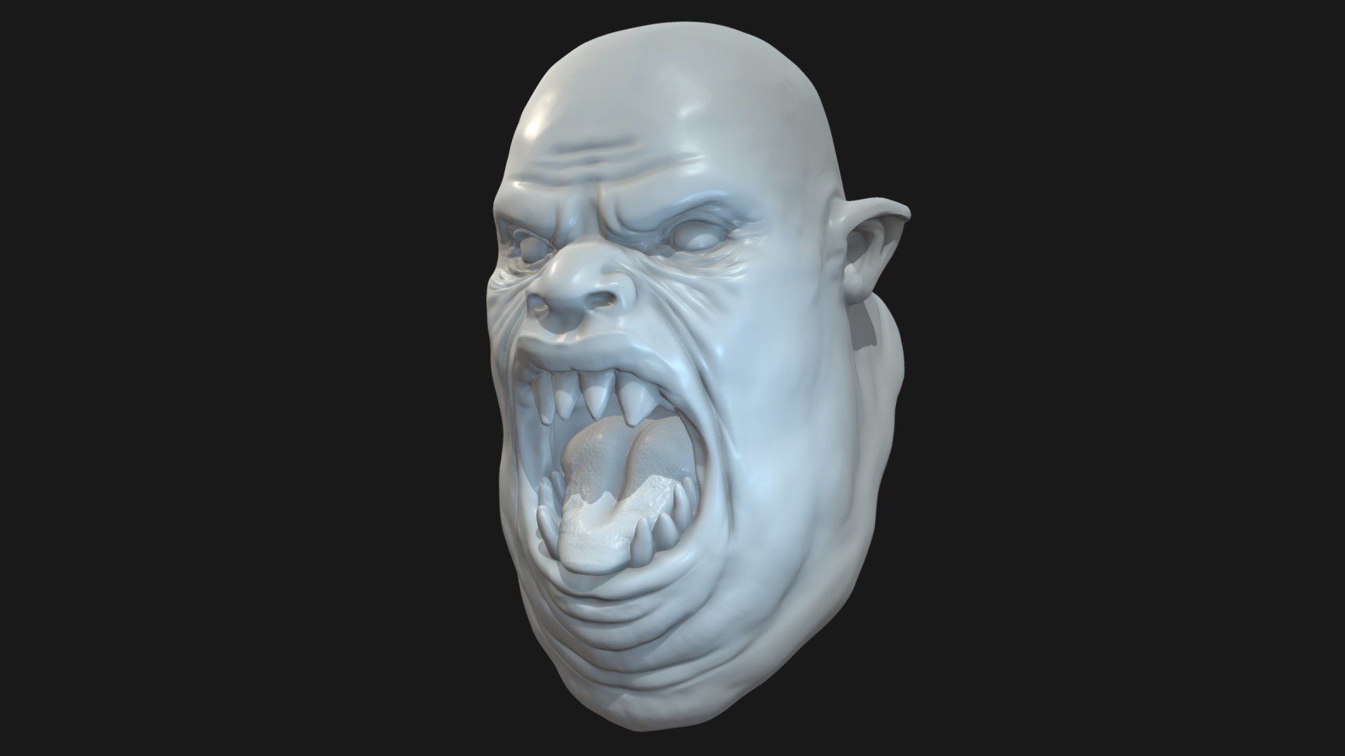 Cave Ork Head Sculpt 3d model