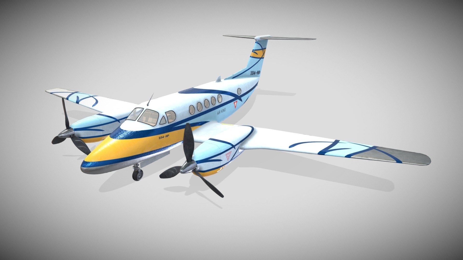 2 Material PBR 4k Metalness - Airplane - Air King - Buy Royalty Free 3D model by Francesco Coldesina (@topfrank2013) 3d model