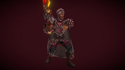 Stylized Human Male Wild Hunter(Outfit) rpg, warrior, plate, pose, hunter, wild, mmo, rts, fur, outfit, moba, weapon, handpainted, lowpoly, stylized, fantasy, human