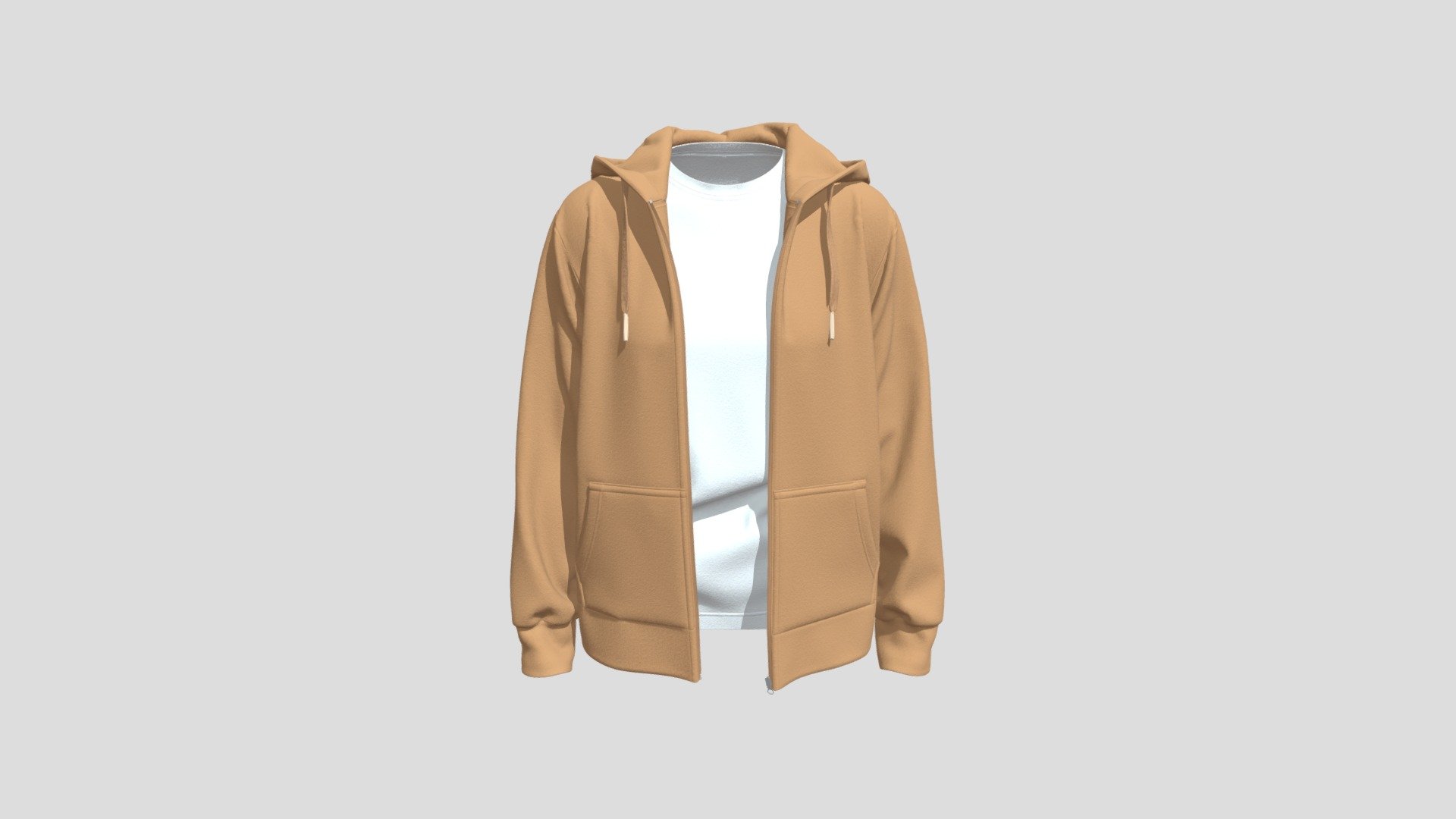 Also attached native .zprj file used to make this model - Zip-up Hoodie Unzipped with Inner Shirt - Buy Royalty Free 3D model by najdmie 3d model