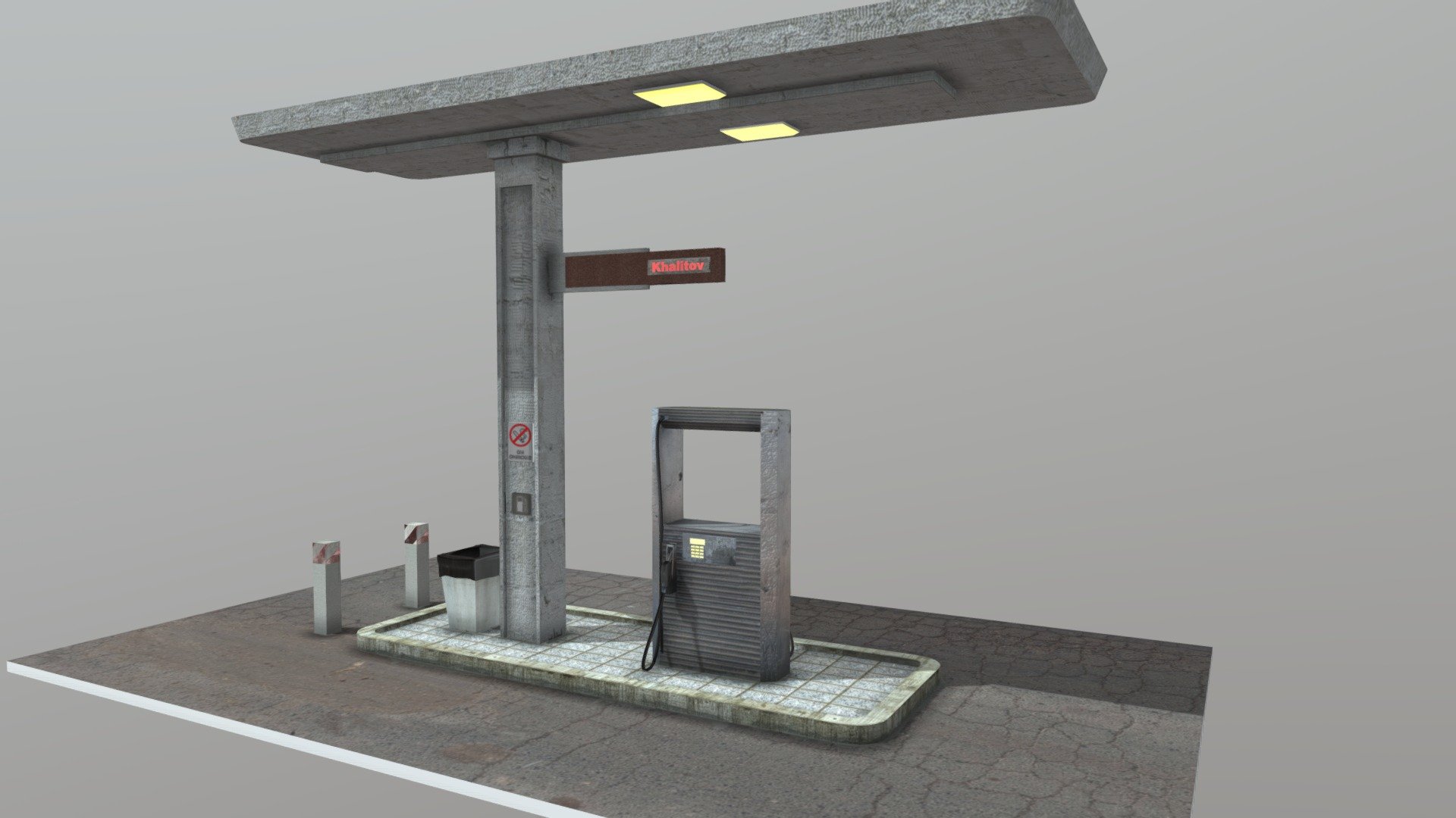 Gas station - Download Free 3D model by suvorovtim 3d model