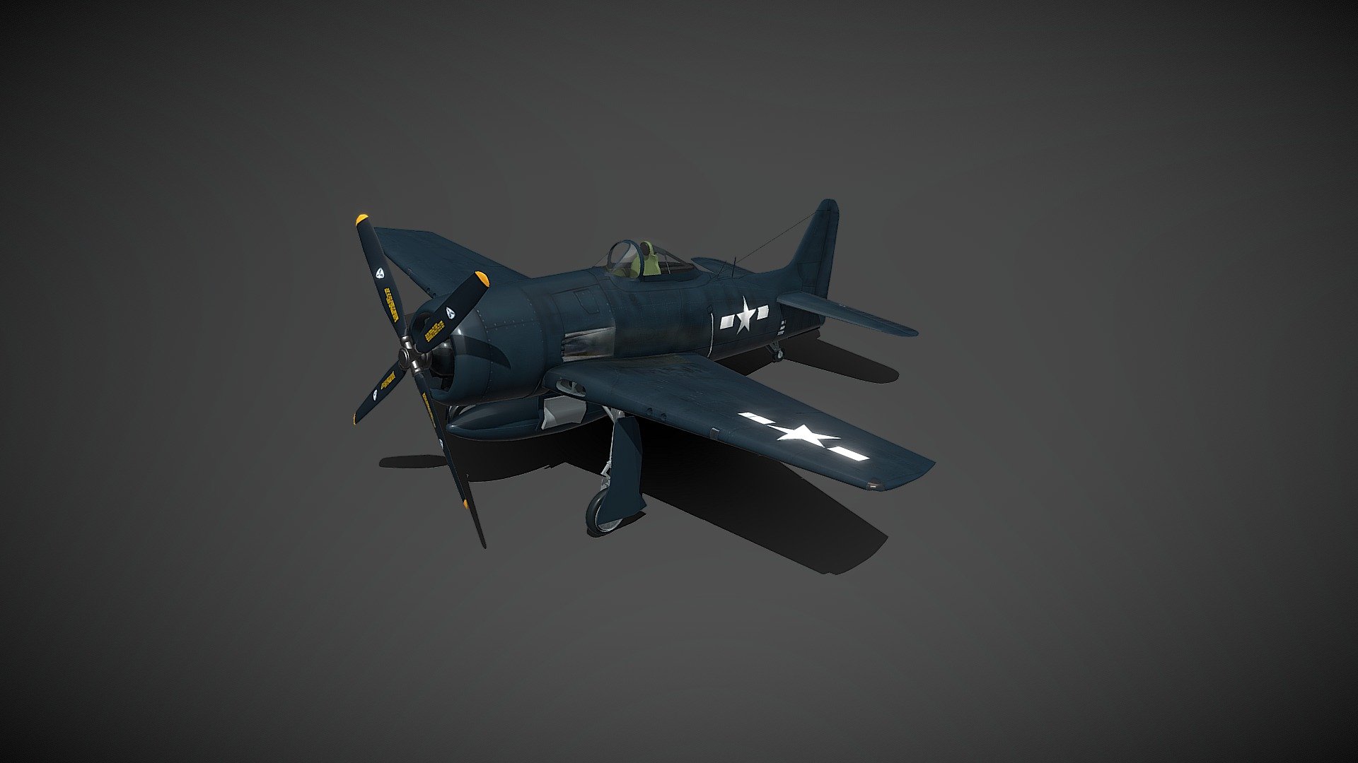 F8F Bearcat - Buy Royalty Free 3D model by Hangar.b.productions 3d model