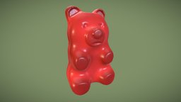 Gummy Bear bear, sugar, candy, sweet, gummybear, gummy, blender, zbrush, animal