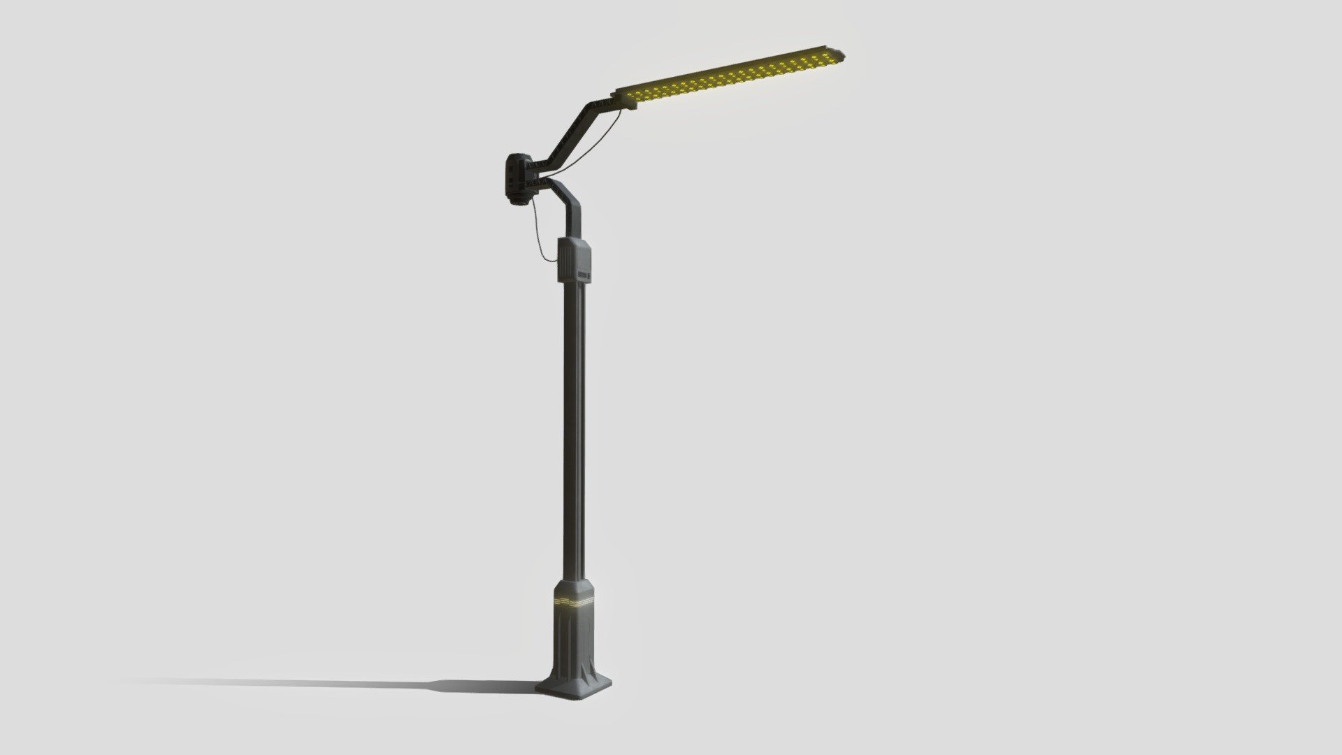 Hi all,

This is PBR Cyberpunk Street Lamp. The file includes a model in real world scale (324cm x 50cm x 514cm).

The product has 52120 polygons.

It comes in the following formats:
.blend
.fbx
.obj
.dae
.gltf

The Blender file has the shaders set up, so it's ready to render using Cycles and Eevee.
It also comes with set of 4K .png maps:
base color
roughness
emission
normal
metallic - Cyberpunk Street Lamp - Buy Royalty Free 3D model by kambur 3d model
