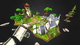 Island With Tower And Laboratory ruin, ruins, island, siege, heroes, android, ios, labaratory, of