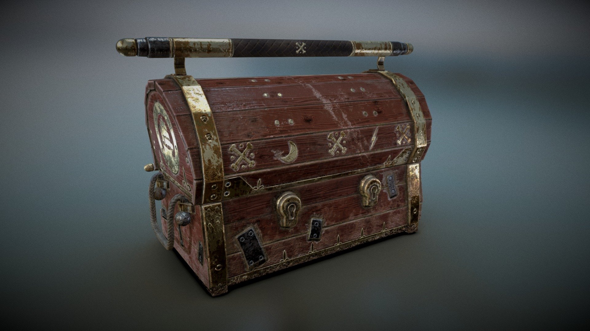 For a personal project - LA PIRATE DES CANARIS.
Game Asset: 4.5K tri
Highpoly modeling and low poly modeling made in Maya
*Texture and render made in Substance Painter
Responsible for all aspects
www.doua.art - LA PIRATE DES CANARIS -The Treasure Chest - 3D model by Doua Philippe Gue (@GUYPHILL) 3d model