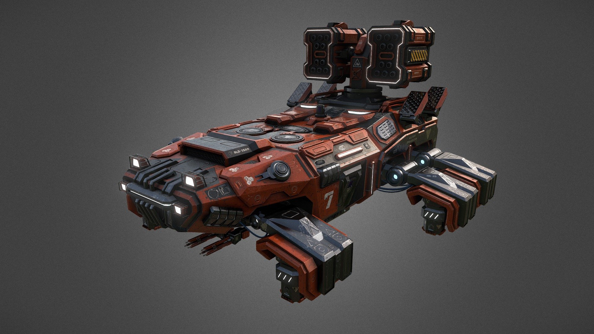 Sci-Fi - flying Infantry Combat Vehicle with multiple Rocket Launchers.
High-resolution textures in the amount of 27 pieces for Blender.
High-resolution textures in the amount of 15 pieces for Unreal Engine 4.

 - Sci-Fi Infantry combat vehicle - Buy Royalty Free 3D model by Dim Bagautdinov (@dinmas.db) 3d model
